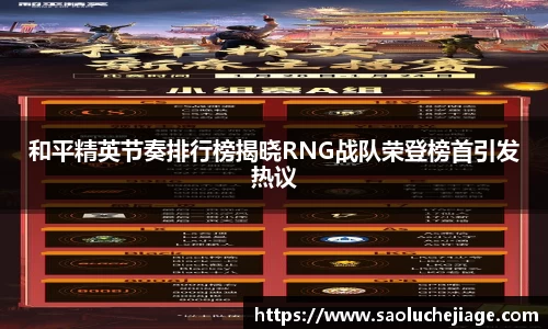 和平精英节奏排行榜揭晓RNG战队荣登榜首引发热议