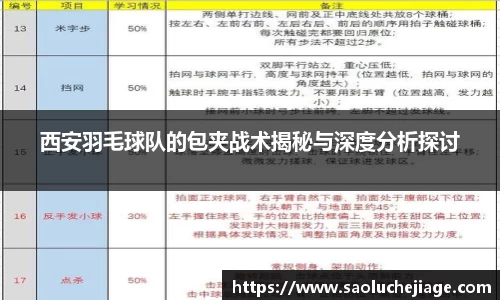 西安羽毛球队的包夹战术揭秘与深度分析探讨