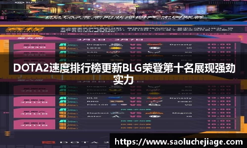 DOTA2速度排行榜更新BLG荣登第十名展现强劲实力