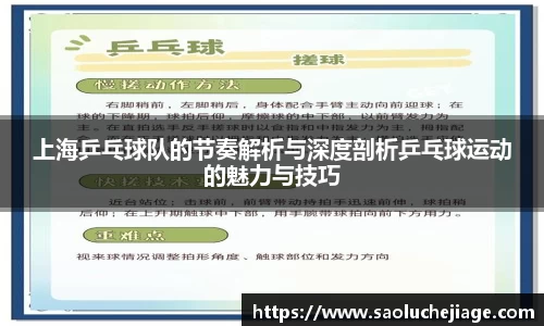 上海乒乓球队的节奏解析与深度剖析乒乓球运动的魅力与技巧