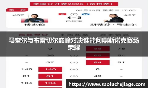 马奎尔与布雷切尔巅峰对决谁能问鼎斯诺克赛场荣耀